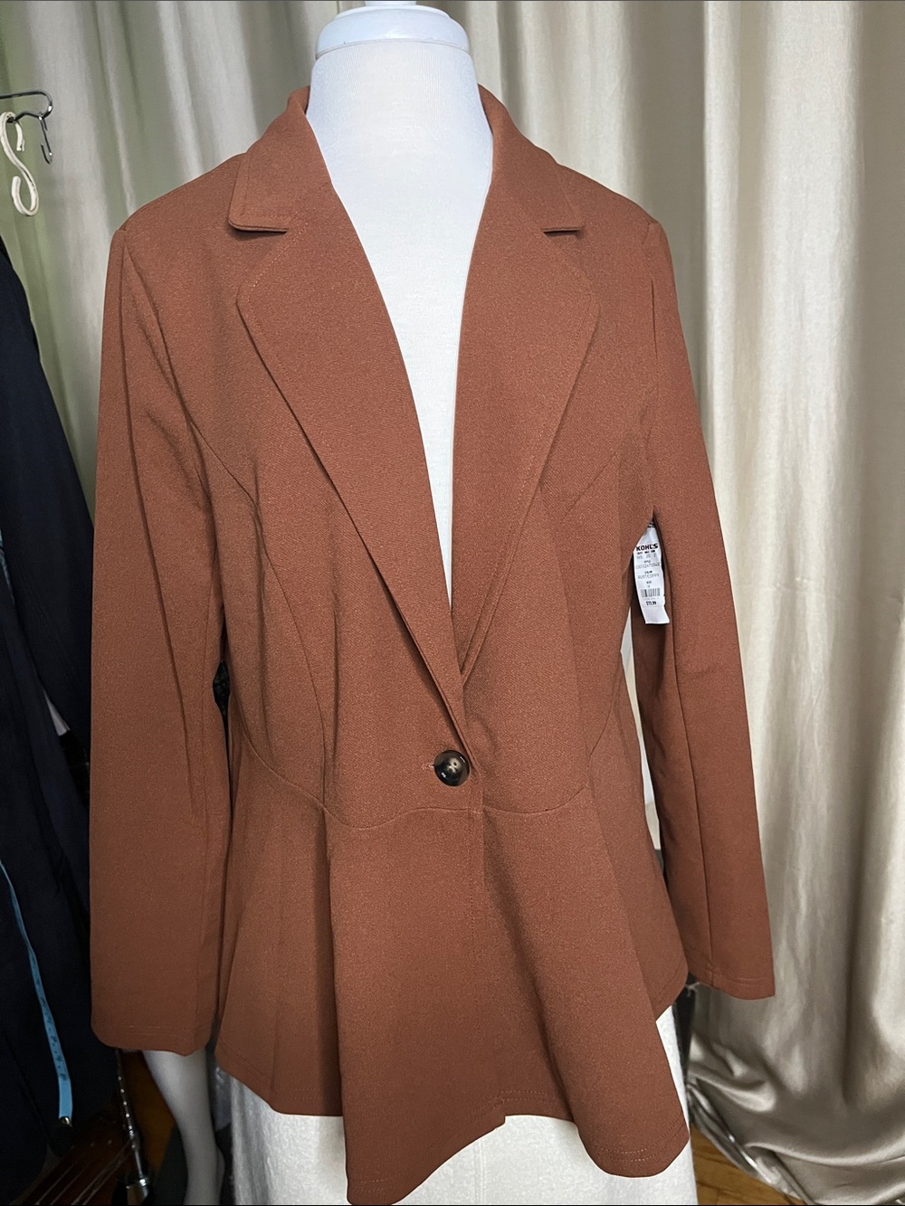 Agnes Orinda jacket  blazer coat unlined rust NWT 1x
